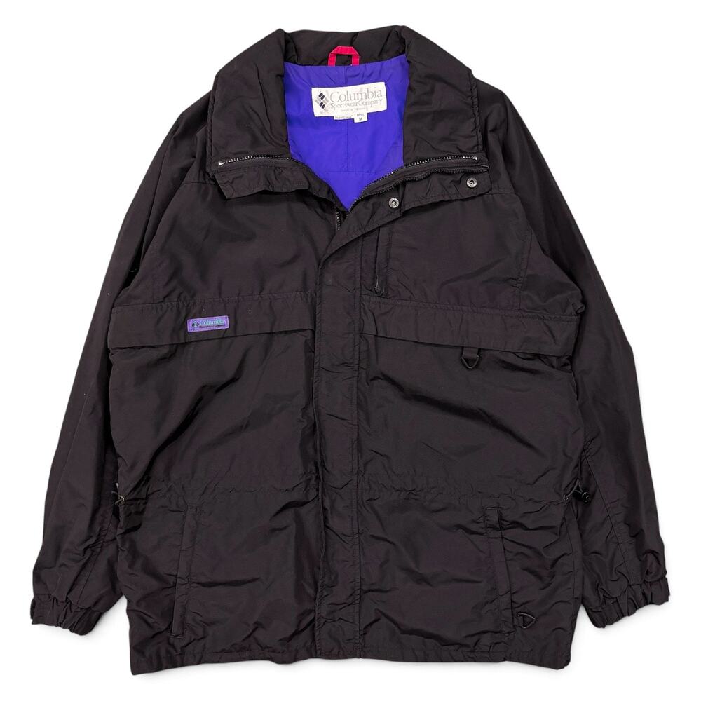 Vintage 90s Columbia Sportswear Black Parka Shell Jacket Men’s Medium Gorpcore